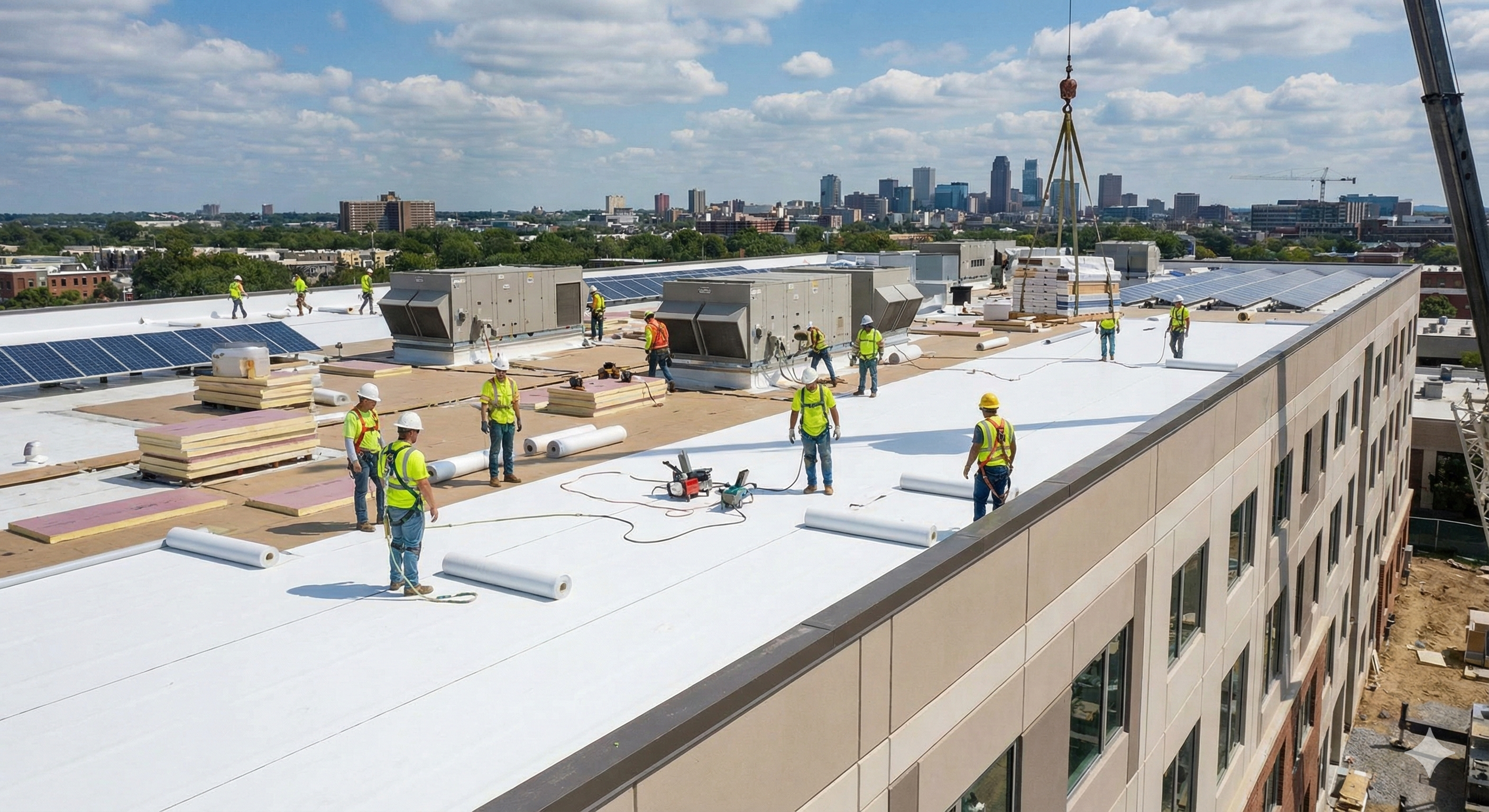 skilled commercial roof installation by Rooftop Guardians
